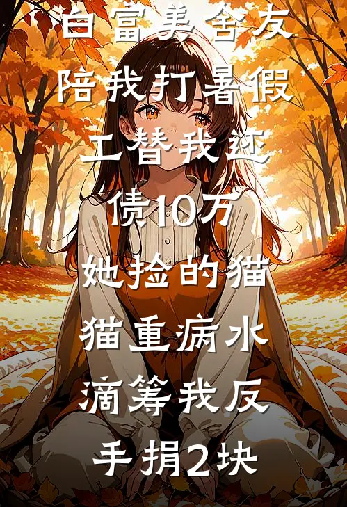 白富美舍友陪我打暑假工替我还债10万，她捡的猫猫重病水滴筹我反手捐2块